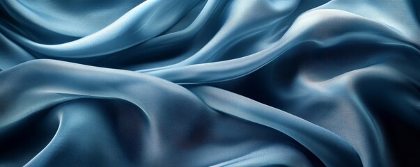 Fototapeta premium Blue Silk Digital Concept, Generative AI