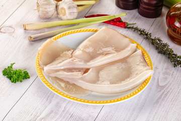 Raw calamari bodies for cooking