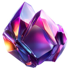 Geometrical Crystal Formation with Color Gradient, cut out transparent