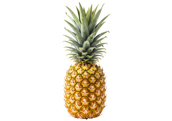 Fototapeta premium Ripe Pineapple Fruit Stock Photo Tropical Summer Food on Transparent background
