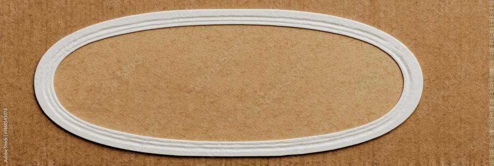 Fototapete craft display featuring oval white border on kraft background designed for logo creation in a rustic