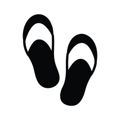 sandals vector silhouette icon, black and white illustration of footwear.