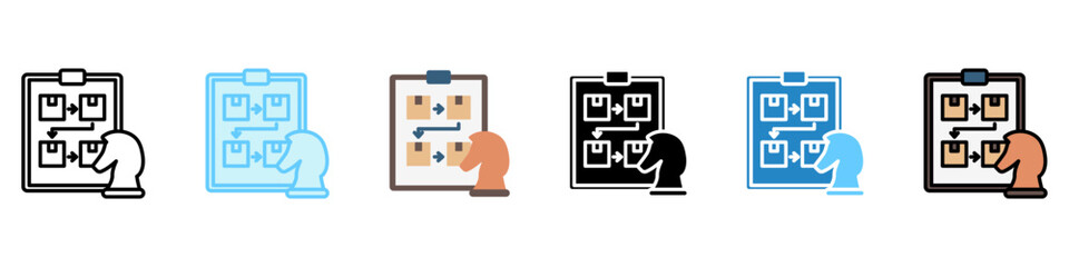 Strategy Planning multi style, mini illustration icon. Relate to movie and cinema theme use for modern concept, UI or UX kit, web and app development. 