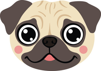 Friendly Looking Pug Puppy Face