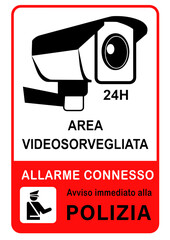 Cartello Rosso Sorveglianza