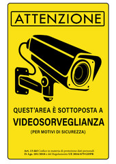 Cartello Giallo Sorveglianza