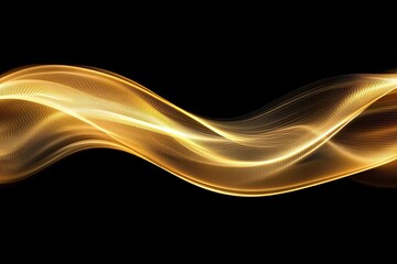 Golden, flowing, abstract wave