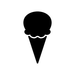 Ice cream cone with one scoop silhouette design
