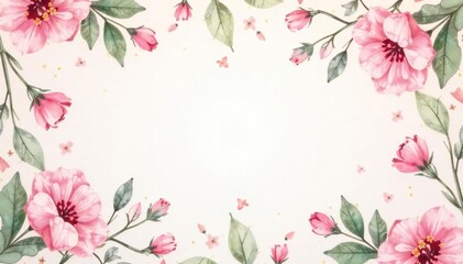 Delicate watercolor floral pattern, soft pastel shades, elegant, design element