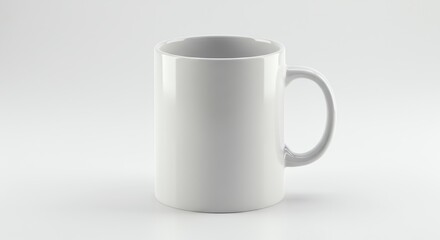 Obraz premium White ceramic mug on clean backdrop