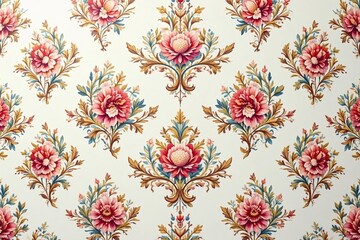 Subtle floral damask, elegant repeating design, grey, repeating, background