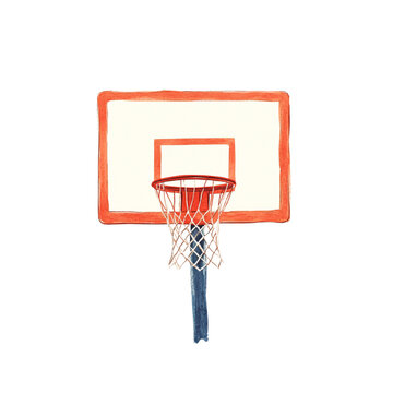 basketball hoop with rectangular backboard and net, designed for sports enthusiasts. This captures essence of basketball, evoking feelings of competition and teamwork