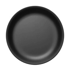 Empty black plate isolated on transparent background