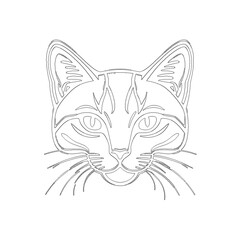 Minimalist Cat Face Logo Black and White