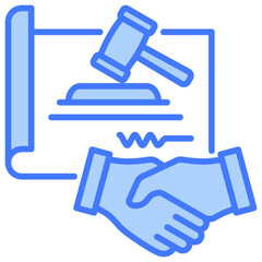 Contract Law Blue Icon