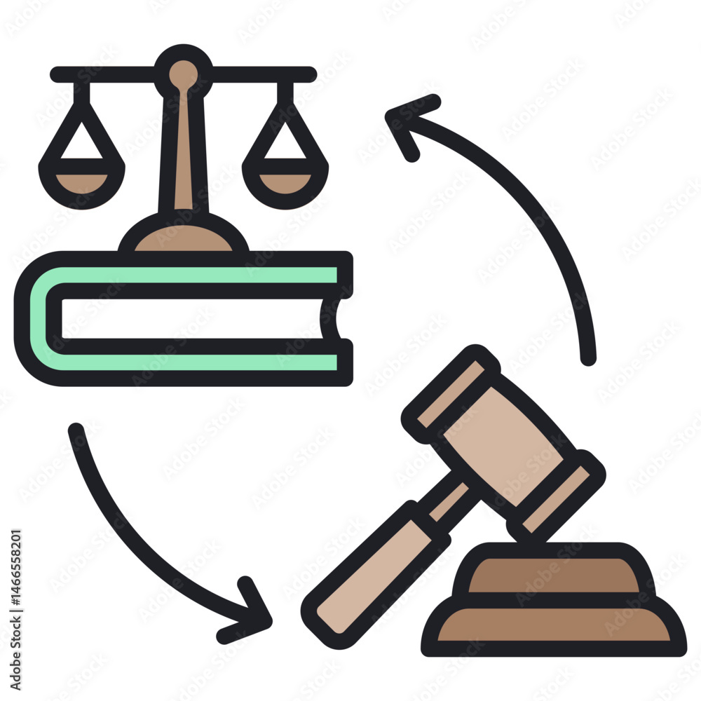 Poster precedent lineal color icon