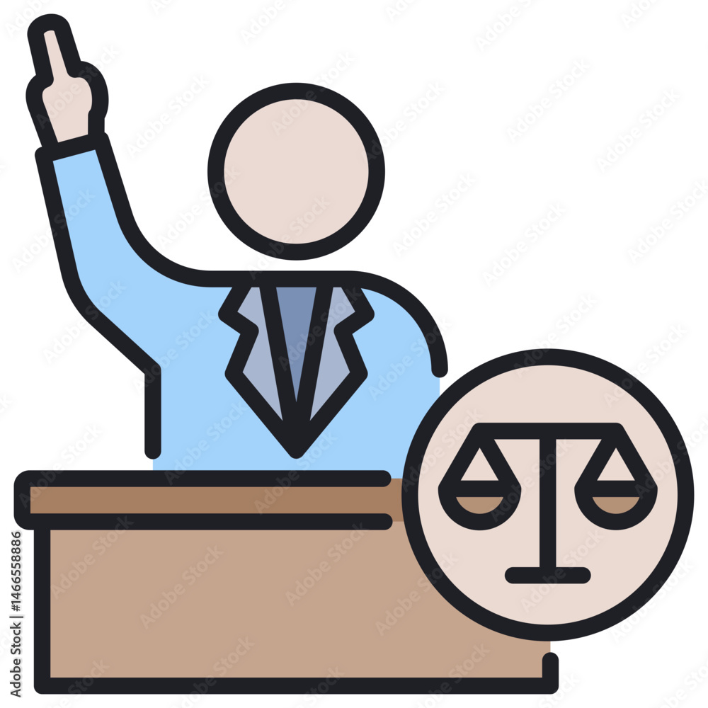 Poster prosecutor lineal color icon