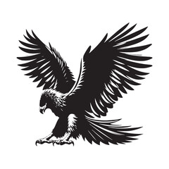 Harpy Eagle Vector Silhouette, Majestic Bird of Prey, Detailed Avian Design, Powerful Eagle Outline, Nature-Inspired Wildlife Art Illustration.
