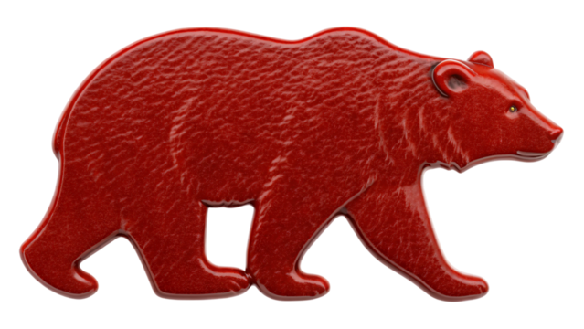 red bear icon isolated on white - Powered by Adobe