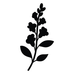 Black and white illustration of snapdragon , flower silhouette vector designs.