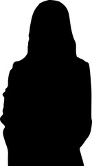 Silhouette of a woman holding hands