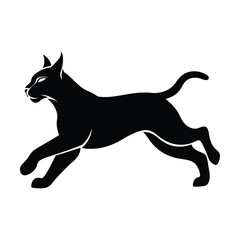 Leaping Lynx Dynamic Vector Silhouette