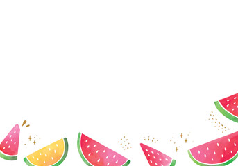 カットしたスイカのフレーム素材