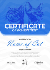 Certificate of Achievement for a Cat