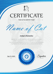 Certificate of Achievement for a Cat