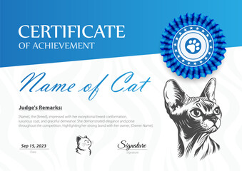 Certificate of Achievement for a Cat