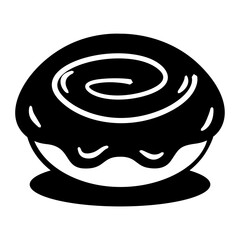 Close up of a doughnut with a chocolate glaze. The doughnut is sitting on a white background