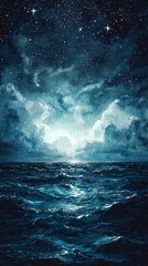 Fototapeta premium The sea under the stars