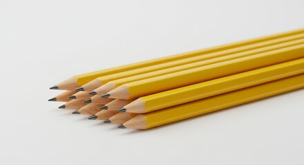 Obraz premium Stack of Yellow Pencils on White Background