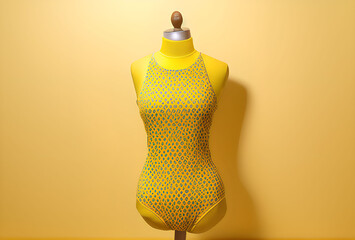 summer women's swimsuit in yellow shades of color