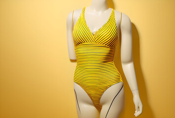 summer women's swimsuit in yellow shades of color
