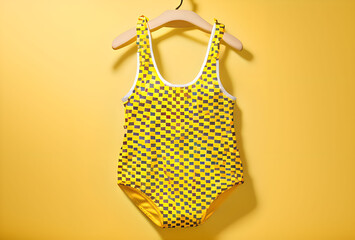 summer women's swimsuit in yellow shades of color