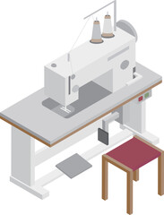 アイソメトリックな工業用ミシンのイメージ素材