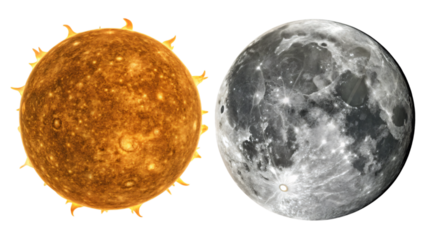 illustration of sun and moon isolated