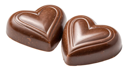 Obraz premium heart shaped chocolates isolated on white