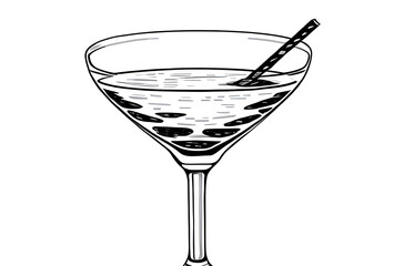 lemon and lime drink illustration on white background in retro style.generative ai