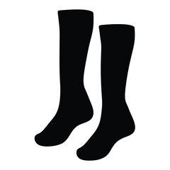 stockings vector silhouette icon, black and white illustration of clothing.