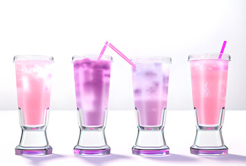Purple drink in a glass is a hit and trend of the summer.generative ai