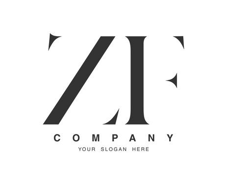 ZF logo design. Initial letter z and f serif font style. Creative classic company name typography. Trendy logotype or identity.