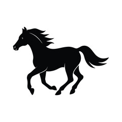 Running Horse Minimal Vector Silhouette