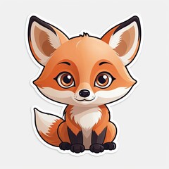 Obraz premium Cute Cartoon Orange Fox Illustration