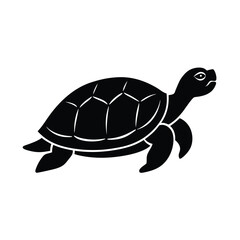 Basking Turtle Minimalist Vector Silhouette