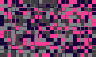 Abstract mosaic pattern in pink, gray, and dark purple.  Ideal for backgrounds, website design, or presentations needing a modern, geometric, and subtly chaotic aesthetic.