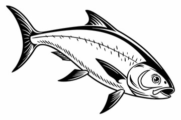 milkfish sihouette black vector