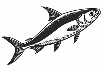 milkfish sihouette black vector