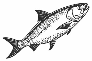 milkfish sihouette black vector